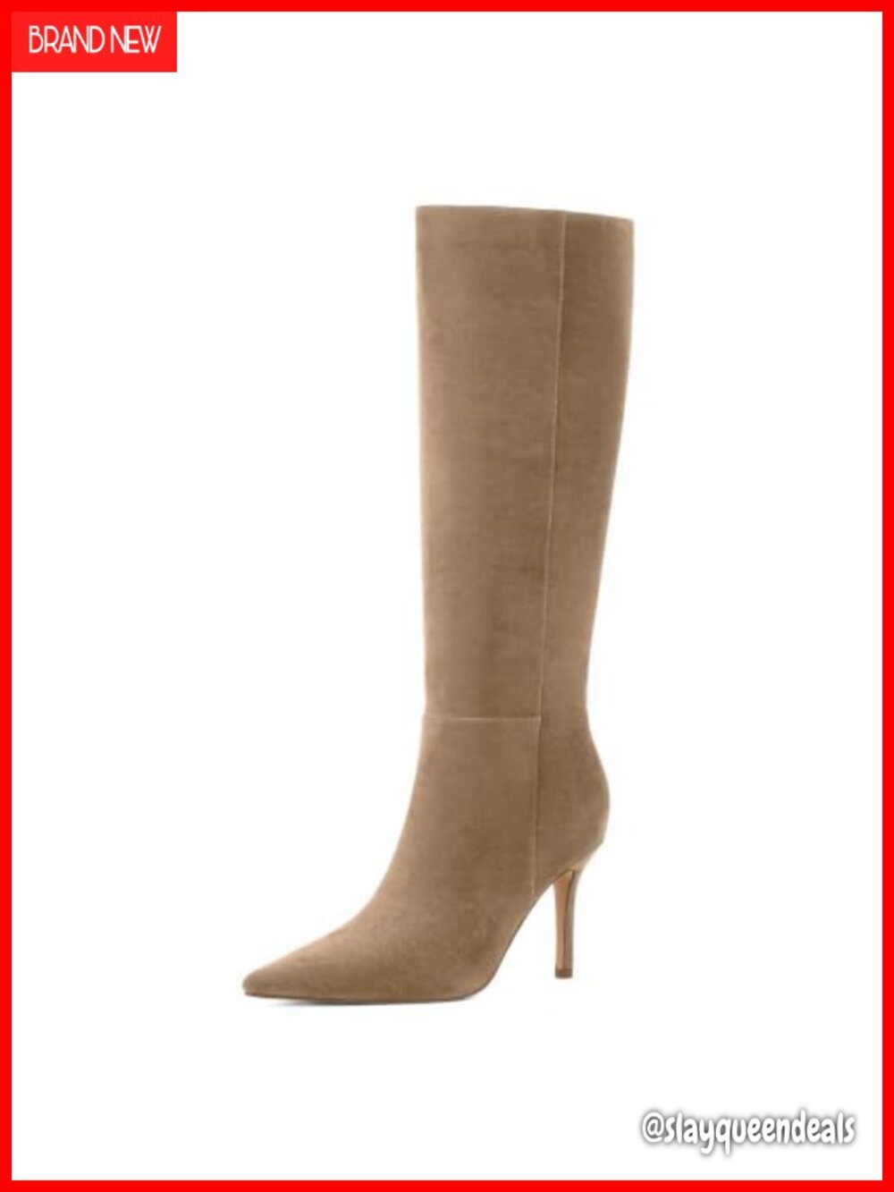 Womens Knee High Pointed Toe Stiletto Heel Faux Suede Tall Boot